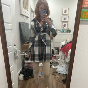 Plaid Belted Shirt Jacket or Dress can wear belt high or low for different looks